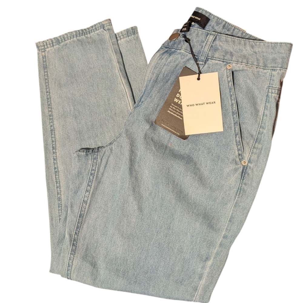 Who What Wear Women's Light Blue Denim Jeans Size 8 Tapered NWT‎